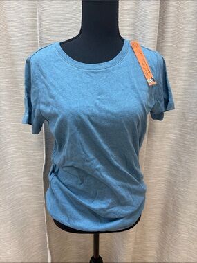 Eddie Bauer Women's Heather Blue Crewneck Short Sleeve Tee